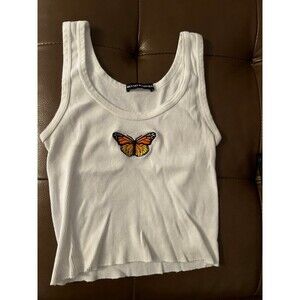 Brandy Melville Butterfly Crop Tank top OS